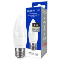 светодиодная LED ЛАМПочка брэнда GLOBAL C37 CL-F 5W мягкий СВЕТ 220V E27 AP от Максус(1-GBL-131) (NEW)