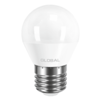 светодиодная LED ЛАМПА брэнд GLOBAL G45 F 5W МЯГКИЙ СВЕТ 220V E27 AP (1-GBL-141) (от MAXUS NEW)