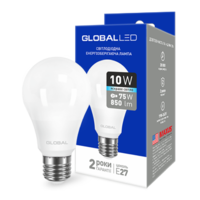 светодиодная LED лампа GLOBAL A60 10W яркий свет 220V E27 AL (1-GBL-164)(от MAXUS NEW)