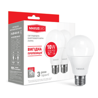 Набор LED ламп MAXUS A60 10W теплый свет E27 (по 2 шт.) (2-LED-561-01)